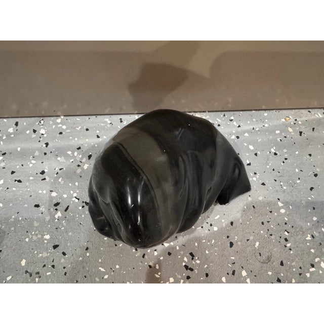 Mid-Century Modern 1970s Inuit Native Josie Nuluki Soapstone Carved Seal For Sale - Image 3 of 10
