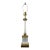 Vintage Neoclassical Diamond-Cut Crystal & Brass Ionic Column Table Lamp For Sale