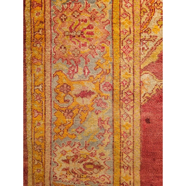 Antique Turkish Oushak Room Size Rug, Handwoven Wool, Red & Yellow, 10' x 12' For Sale - Image 13 of 16