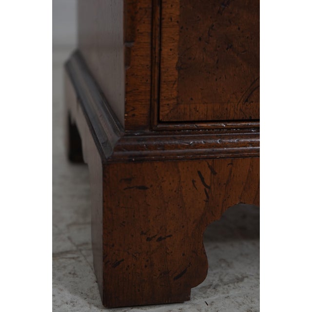 Baker Burl Walnut English Style Bachelors Chest For Sale - Image 13 of 17