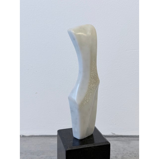 Fatima Fontes Abstract Carrara Marble Sculpture on Granite Base, Brazil 1990s For Sale - Image 11 of 13
