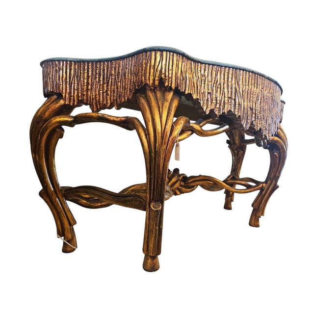 1980s 1980s Vintage Boho Console With Marble Top For Sale - Image 5 of 9