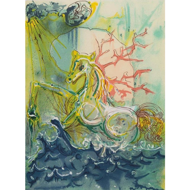 Modern Salvador Dali, The Horses, Neptune, 1983, Lithograph For Sale - Image 3 of 6