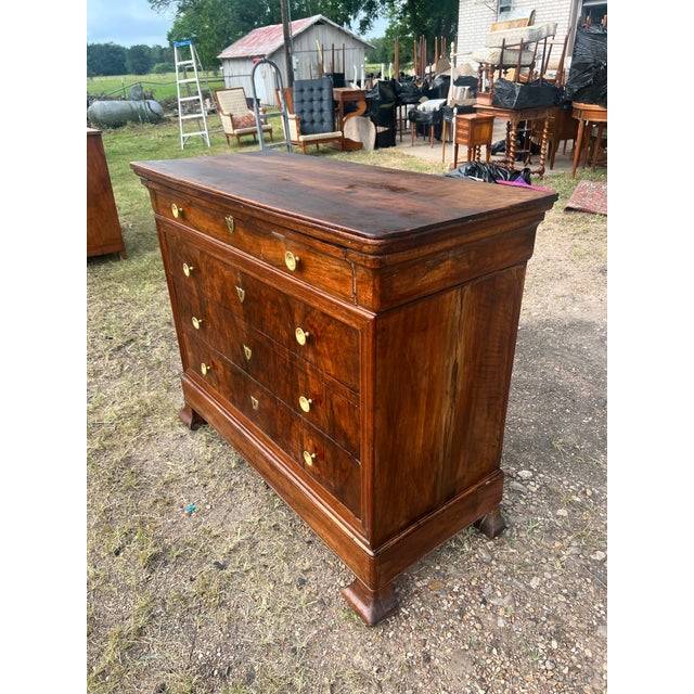 Mid 19th Century French 19th Century Louis Philippe Walnut Chest of Drawers For Sale - Image 5 of 12