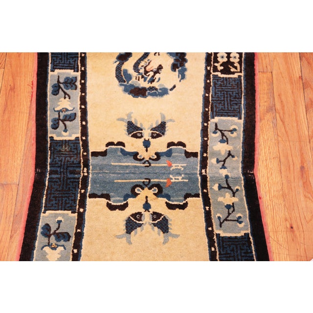 Chinese Nazmiyal Collection Pair of Antique Chinese Ningxia Pillar Rugs For Sale - Image 3 of 9
