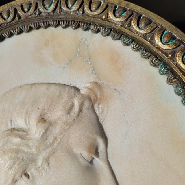 White Carved Profiles, Early 19th Century, Marble, Set of 2 For Sale - Image 8 of 18