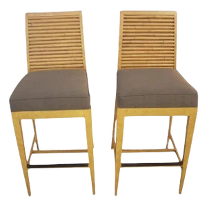Late 20th Century Vintage David Francis Contemporary Bar Stools- a Pair