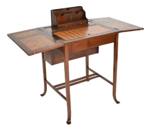System Desk Table in Mahogany