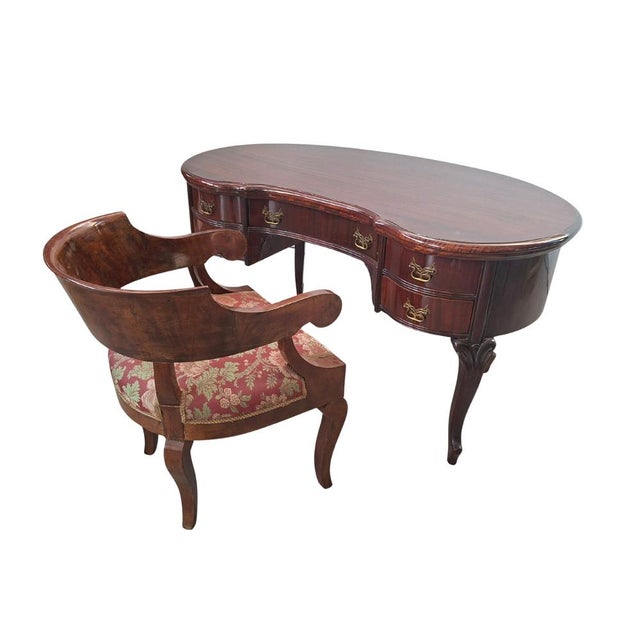 Bean-Shaped Desk and Tub Chair, 1960s, Set of 2 For Sale - Image 13 of 13