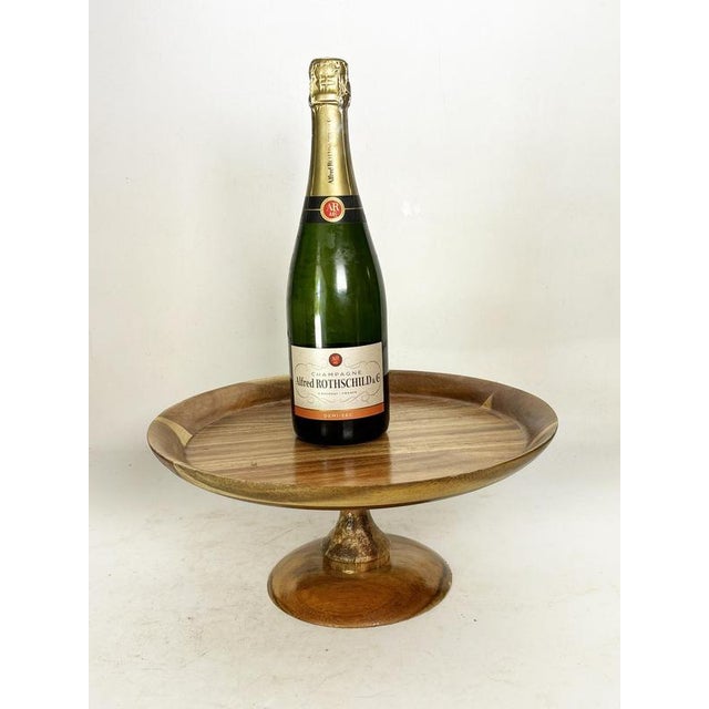 Contemporary Wooden and Glass Pastry Tray by Zara Home, Set of 2 For Sale - Image 3 of 17