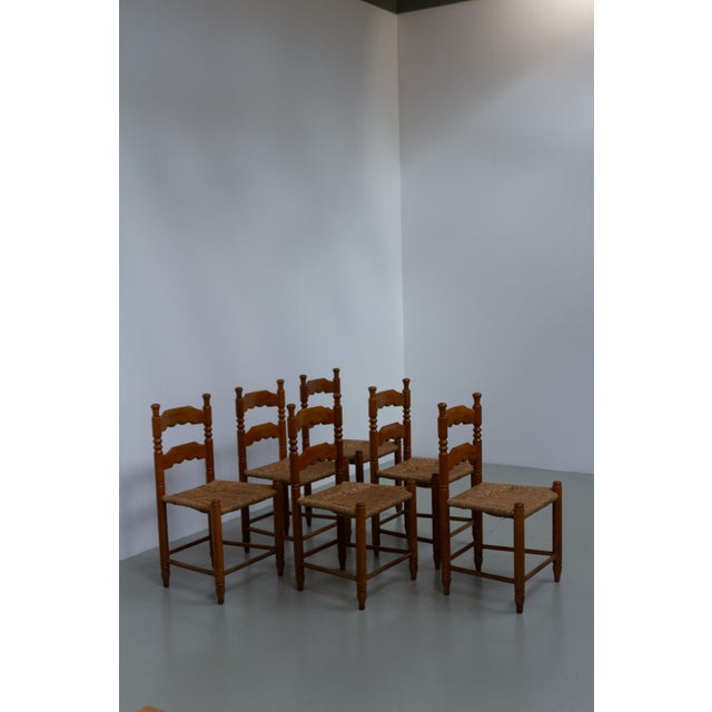 Mid-Century Modern Danish Oak Chairs with Rush Seats in Seagrass by Hans Dau, 1940s, Set of 6 For Sale - Image 3 of 18