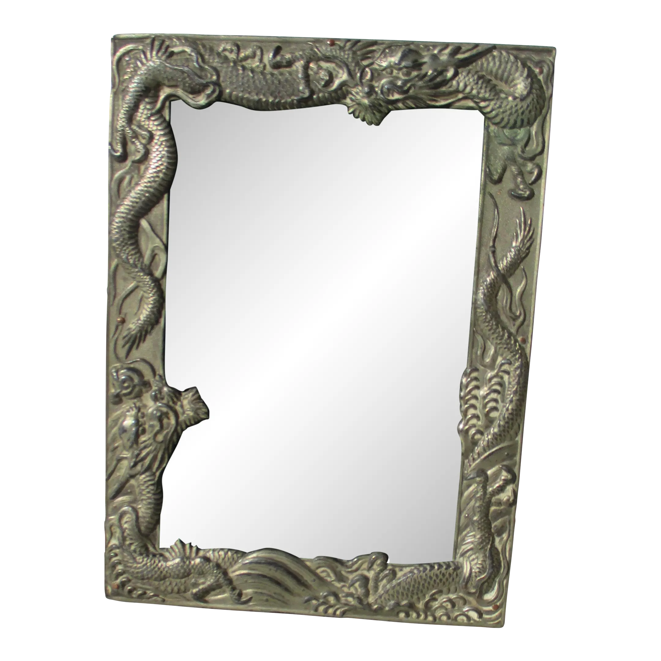 Antique Japanese Nickel Silver Dragon Frame Circa 20s