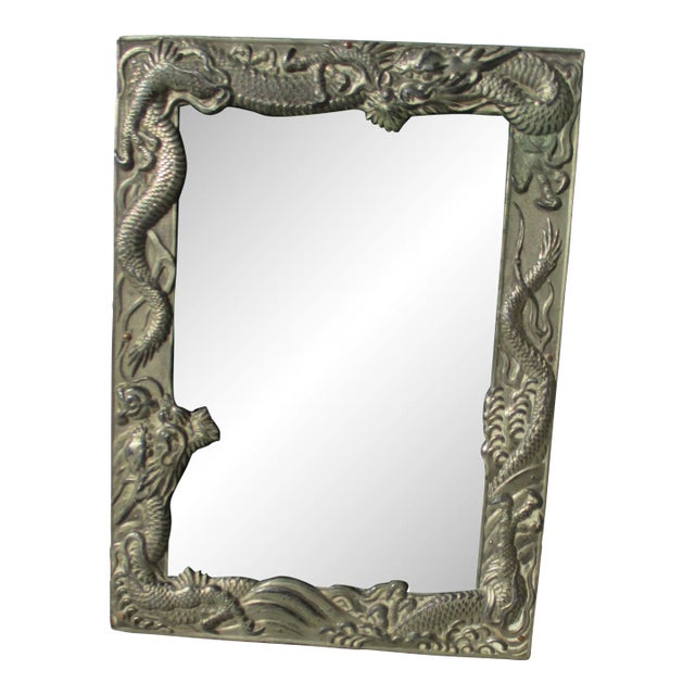 Antique Japanese Nickel Silver Dragon Frame Circa 20s' For Sale