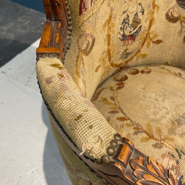 Antique Needlepoint Louis Bergere Chair Chairish