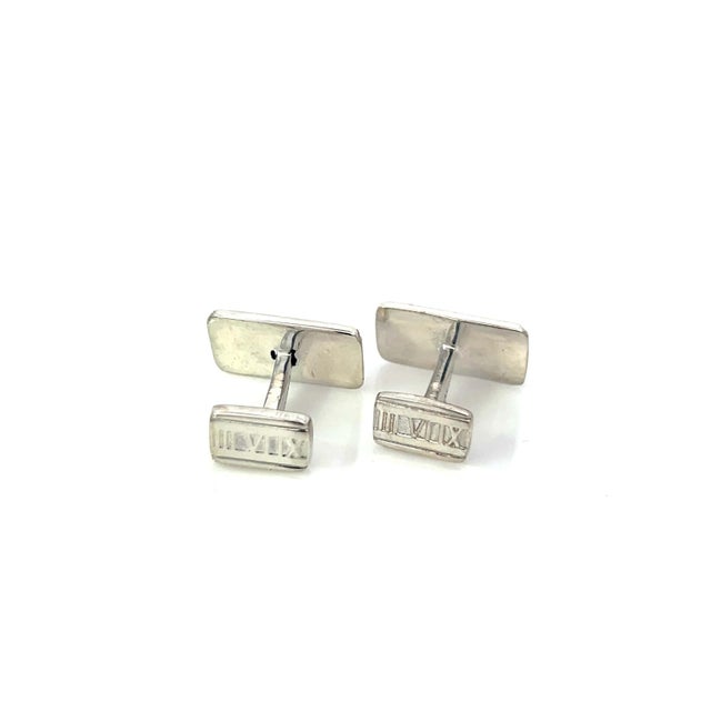 Authentic Tiffany & Co Estate "Atlas" Cufflinks Sterling Silver 9.43 Grams TIF778 These Tiffany & Co. “ATLAS” estate men’s...