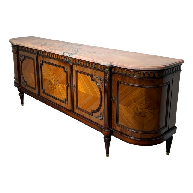 Louis XVI Sideboard with Pink Marble Top by JP Ehalt For Sale
