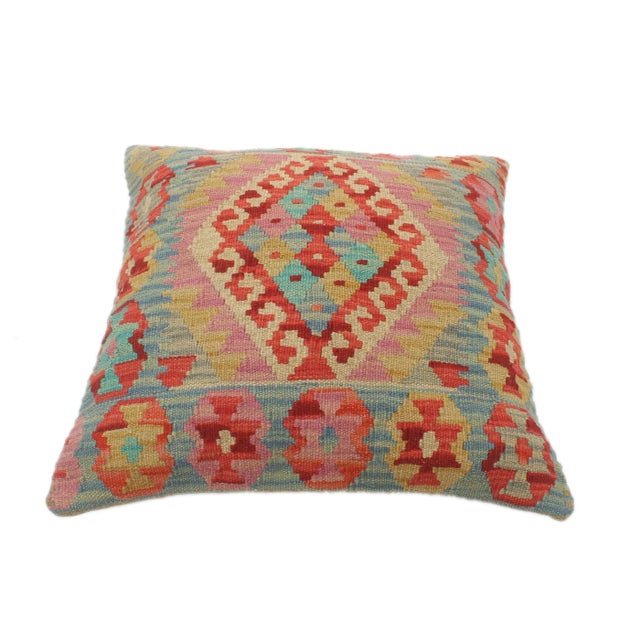 Shabby Chic Turkish Dennis Hand Woven Kilim Pillow For Sale In New York - Image 6 of 8