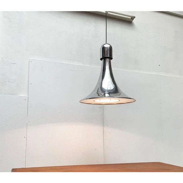 Vintage Italian Silver Pendant Lamp, 1970s For Sale - Image 5 of 18
