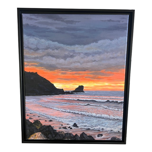 Pacifica Sunset Origenal Painting by Steve Schaaf For Sale