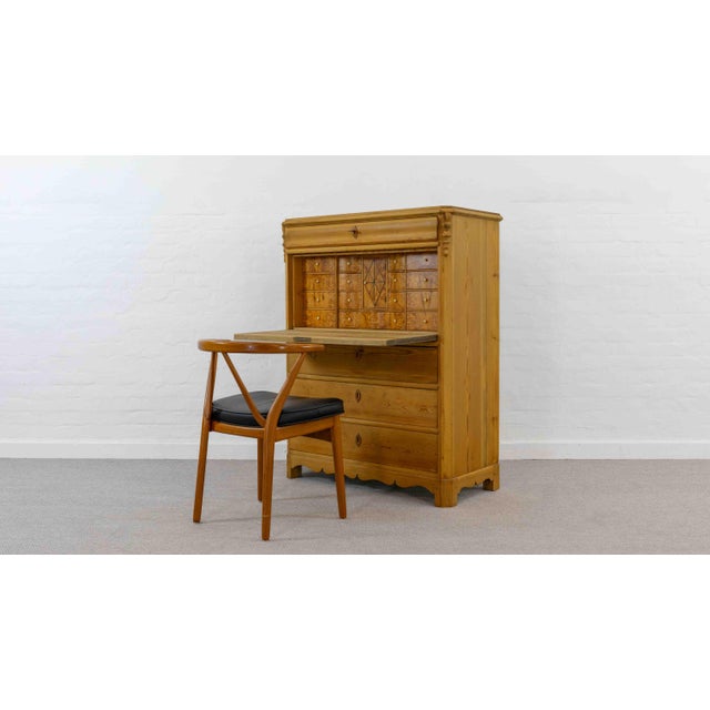 Antique Biedermeier Secretary in Softwood and Burlwood, 19th Century For Sale - Image 8 of 18