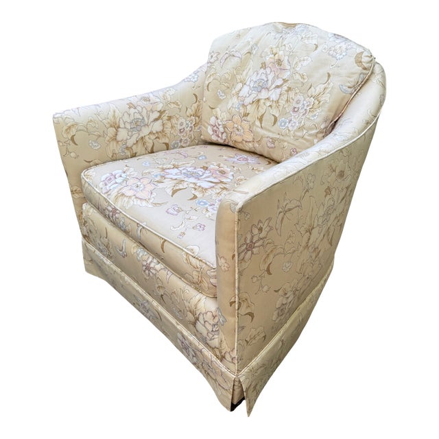 Mid Century Kindel Floral Lounge Chair For Sale