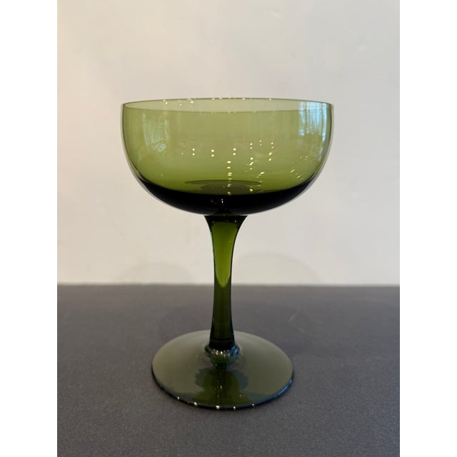 Vintage Sasaki Romance Green Glassware Complete Service Set - 7 pcs For Sale - Image 15 of 16