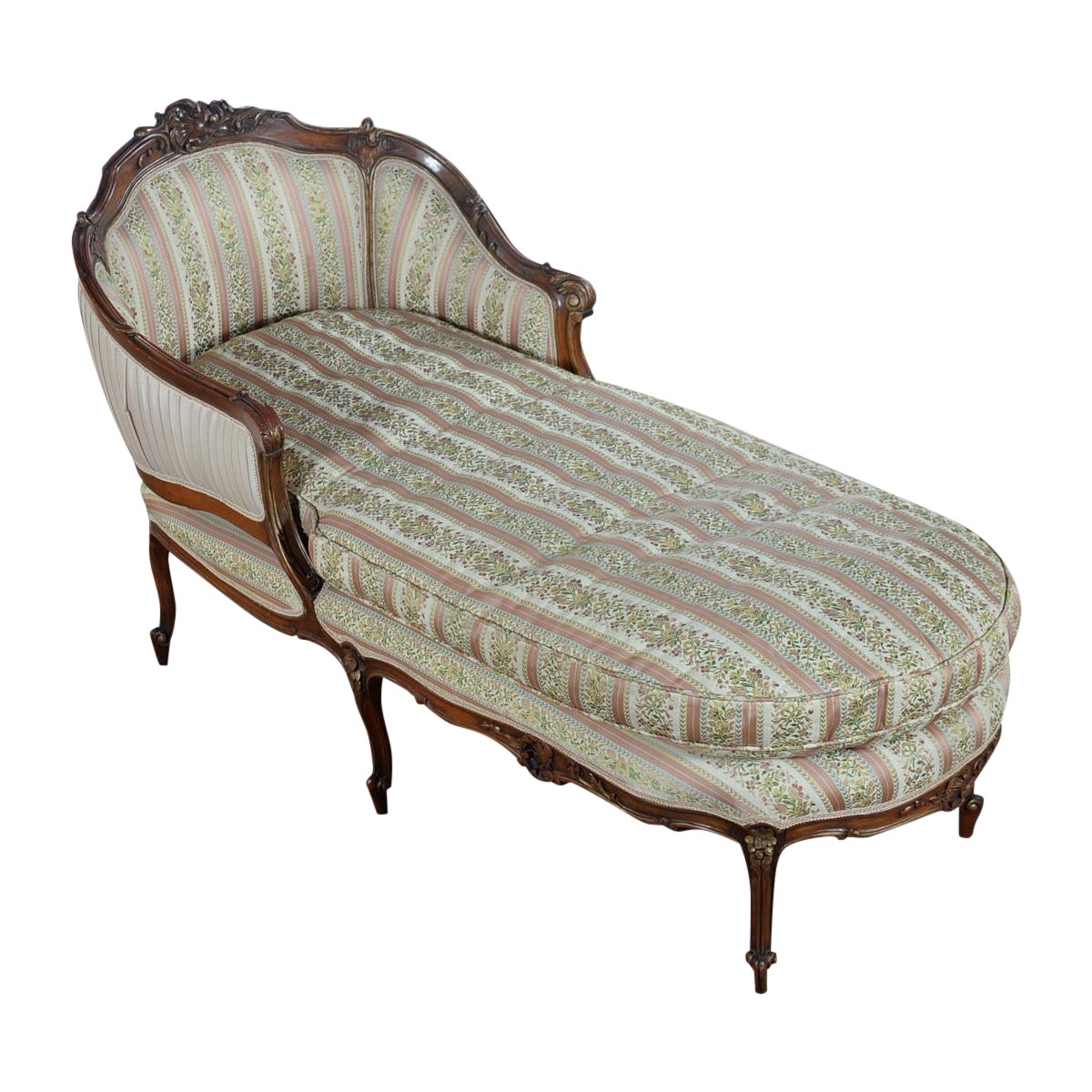 19th C. Louis XV Mahogany French Chaise Lounge Chairish