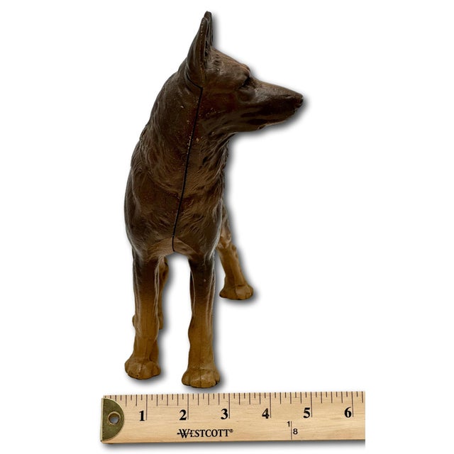 Excellent Vintage Hubley Manufacturing Co Usa Cast Iron German Shepherd Dog Doorstop - Circa 1930s For Sale - Image 18 of 18