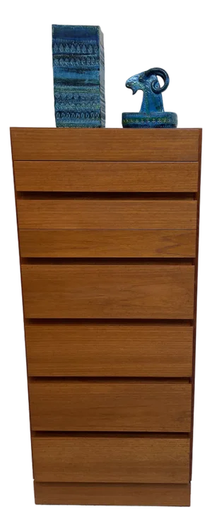 1970s Danish Modern Teak Highboy Lingerie Chest