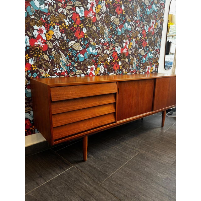 Brown Scandinavian Teak Sideboard, 1960s For Sale - Image 8 of 9