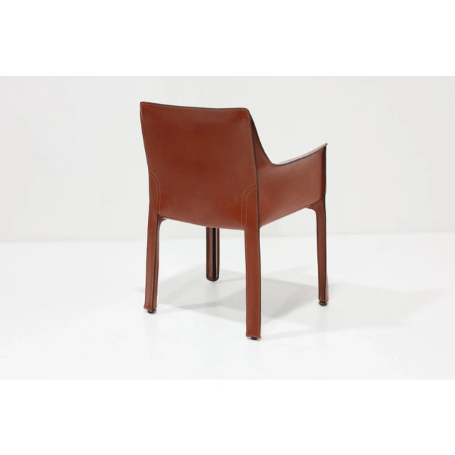 Mario Bellini for Cassina model 'CAB 413', leather, Italy, designed in 1979. The iconic ‘CAB’ chairs were designed by...