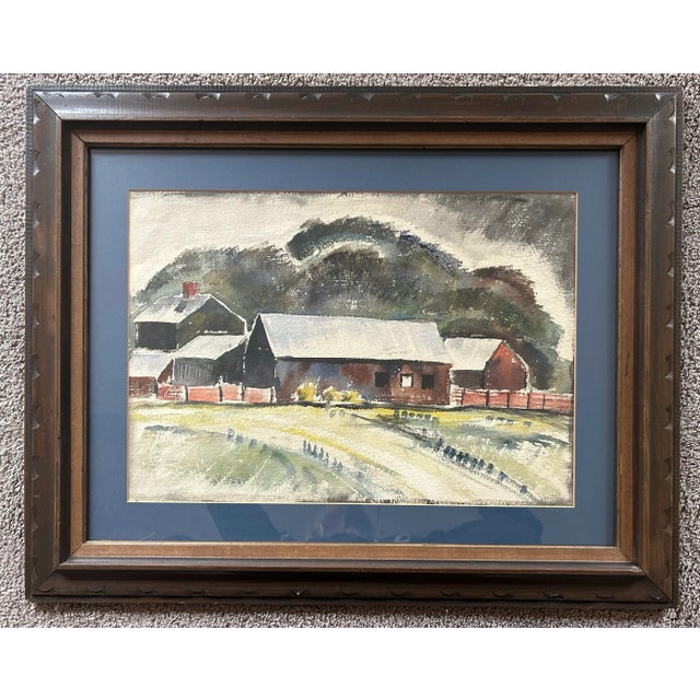 Estate find from an old Bucks County estate in New Hope Pennsylvania. Impressionist style watercolor on watercolor paper...