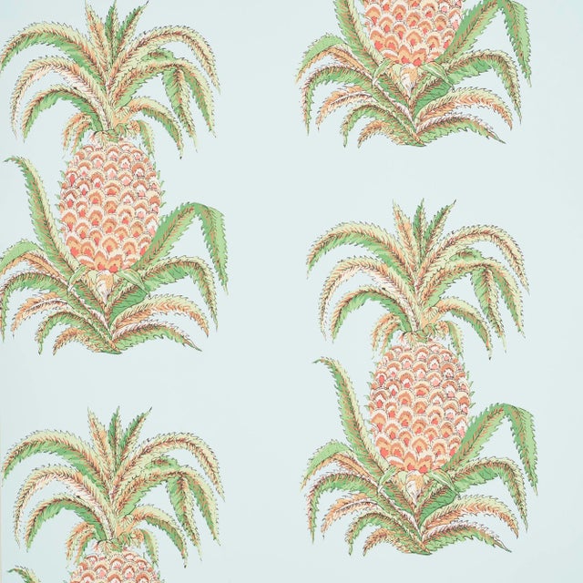 Schumacher Pineapples Wallpaper in Sky , Sample For Sale