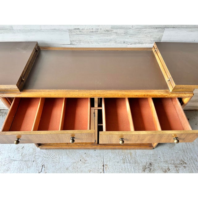 Wood Vintage Mid Century Modern Bar Cabinet For Sale - Image 7 of 9