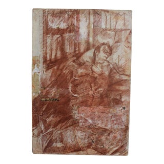 Mixed Media Portrait on Canvas by Ek Sigal For Sale