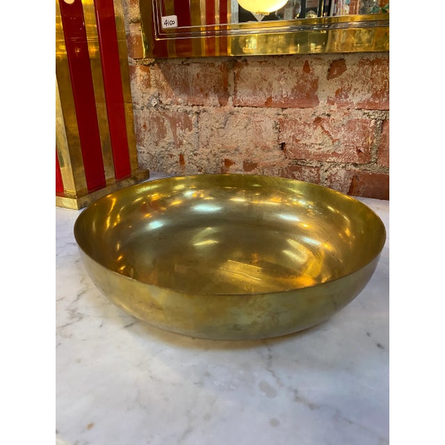 1950 Decorative Italian Brass Bowl Italy For Sale In Los Angeles - Image 6 of 7