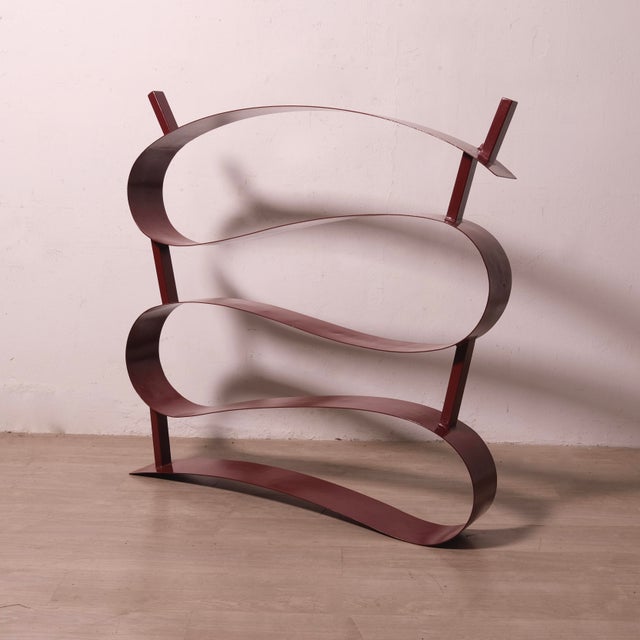 Handcrafted Iron Bookcase, Italy, 1980s For Sale - Image 14 of 18