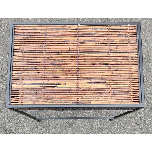 Safari Late 20th Century Bamboo and Metal Safari Side Table Accent Table (Elephant) For Sale - Image 3 of 7