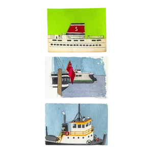 1970s Robert Hermann Set of Three Nautical Paintings