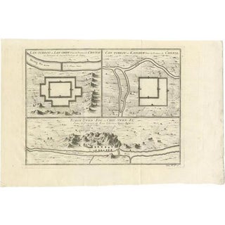 Antique Map of Cities of the Province of Shanxi in China, 1749 For Sale