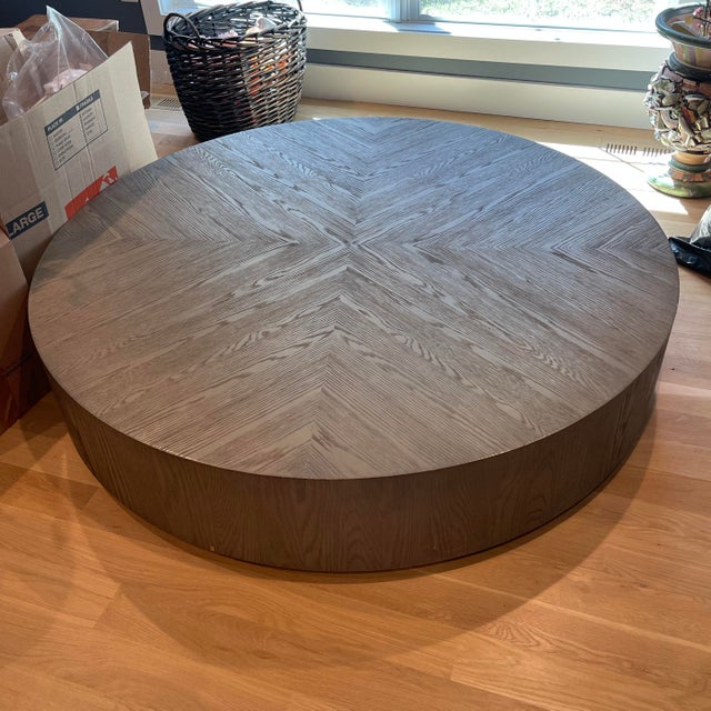 Restoration Hardware Machinto Round Coffee Table (60”) Chairish