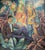 Max Monberg, The Poet with Owl, Oil Painting on Canvas, in Very Good conditions. Designed 1950 to 1959 This piece is...