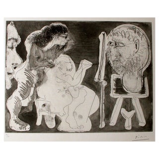 Georges Braque, Le Modèle et son Peintre, Etching, 1963 For Sale