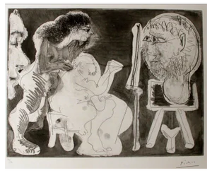 Georges Braque, Le Modèle et son Peintre, Etching, 1963