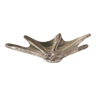 Mid Century Modern Glass Splash Bowl by Art Vannes France For Sale