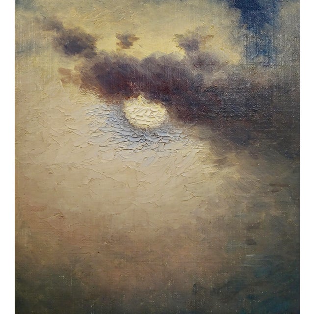 Wood Richard De Ribcowsky - Moonlight Over the Venetian Lagoon-Oil Painting C.1920s For Sale - Image 7 of 10