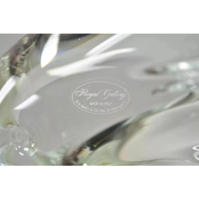 Glass Royal Gallery Italian Crystal Glass 12" Dolphin Fish Sculpture Murano Style For Sale - Image 7 of 10