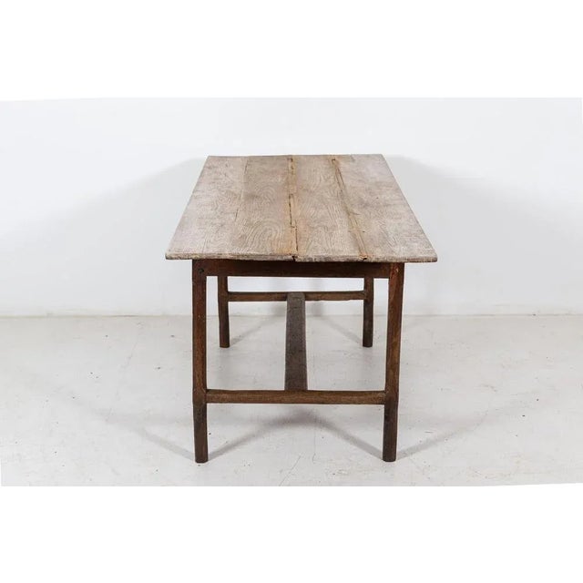 Wood French Elm and Oak Provincial Farmhouse Table, 18th Century For Sale - Image 7 of 14