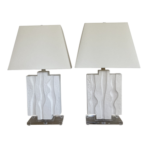 Brutalist Plaster Lamps by Casual Lamps of California - A Pair