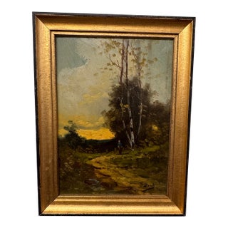 19th Century French Landscape Oil on Canvas For Sale